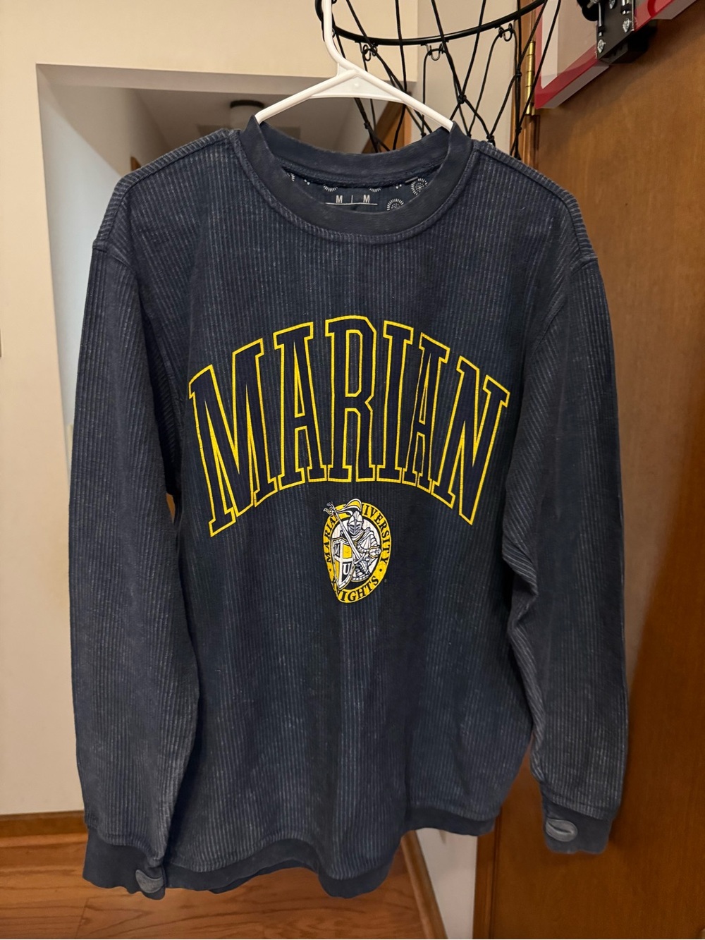 Marian Long Sleeve Graphic Tee - Navy with Yellow Logo